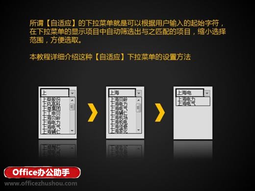 Excel中自适应下拉菜单的设置方法